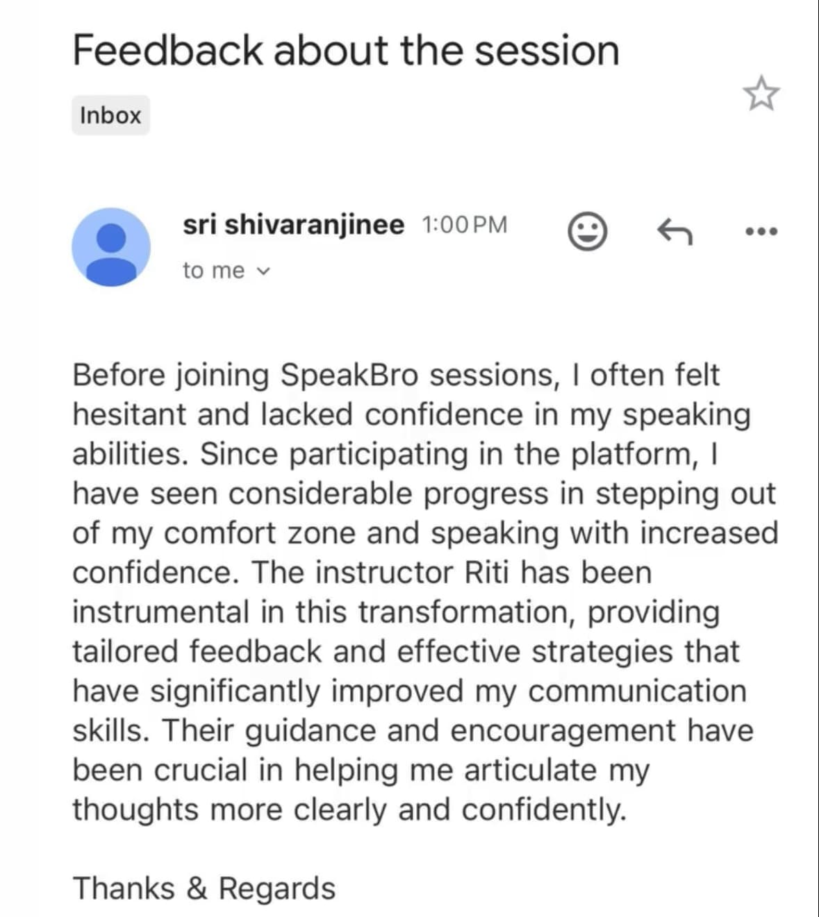 SpeakBro learner testimonial